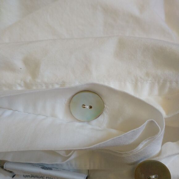 Sferra Grande Hotel Duvet Cover Full Queen Long Staple Cotton White Embroidery - Picture 7 of 13